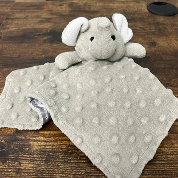 Elegant Baby Grey Elephant Minky‎ Lovey - Picture 1 of 5